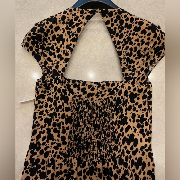 Reformation Elton Abstract Animal Print Cutout Midi Dress Size 2 - Picture 8 of 12